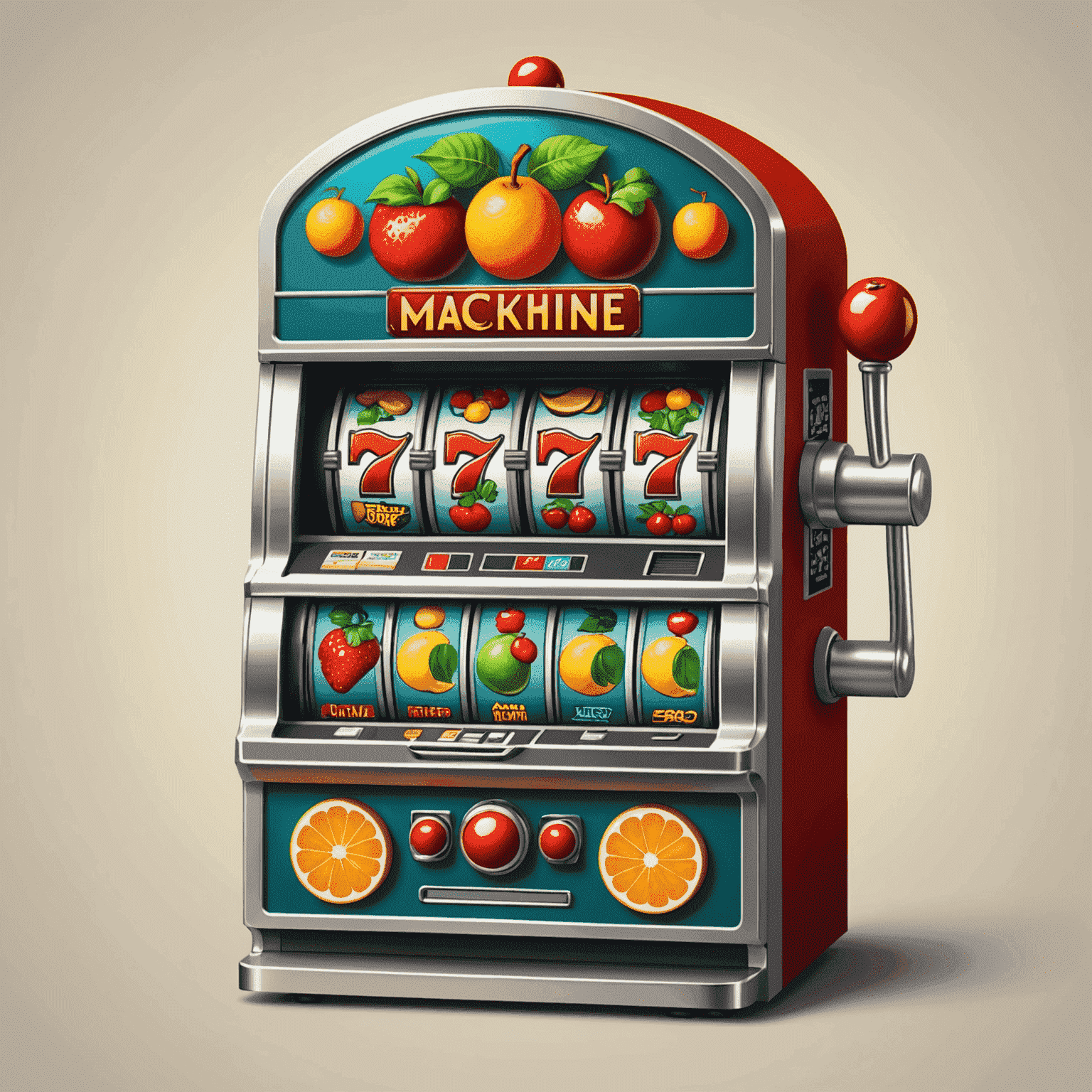 Machine à sous classique avec des symboles de fruits et un design rétro