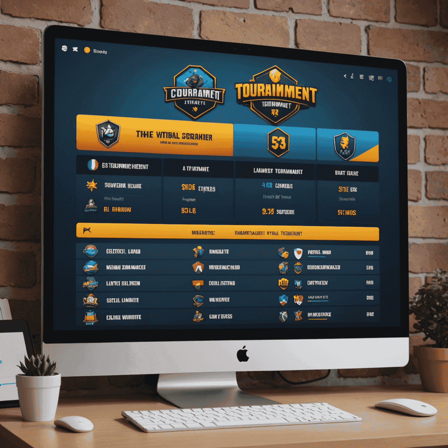 Écran d'ordinateur affichant un tableau de classement de tournoi virtuel avec des avatars de joueurs et des prix